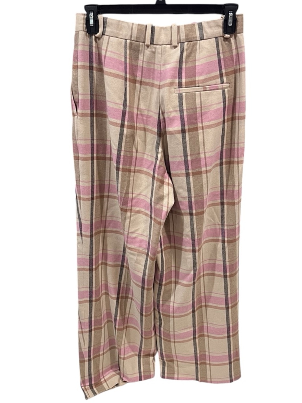 COS Pleated Wide-Leg Checked Trousers Size 8 - Picture 4 of 10